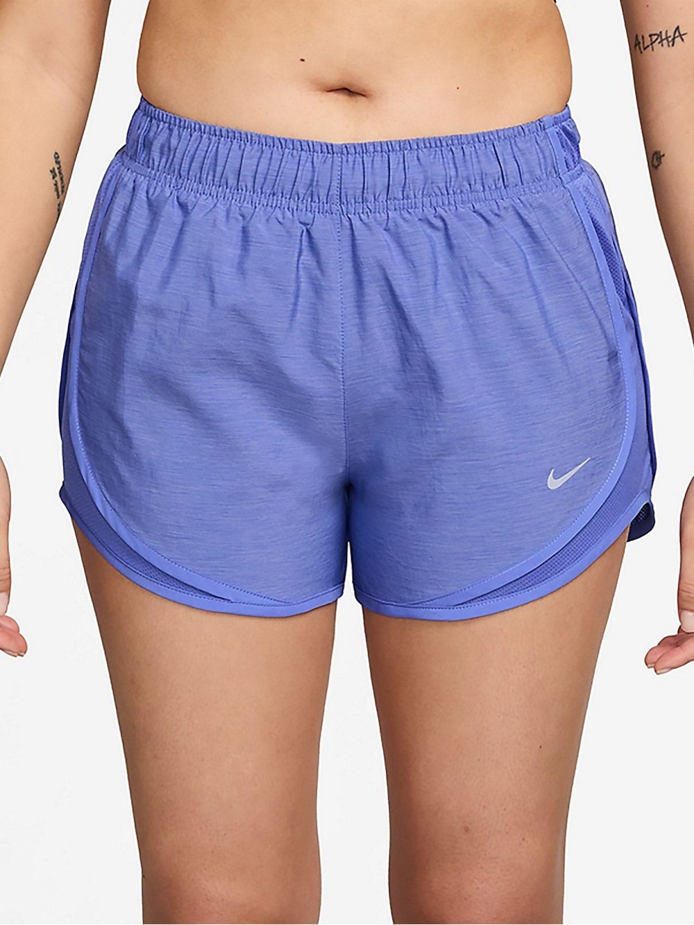 Nike Dri-FIT Tempo Lavender Purple Heathered Mid-Rise Running Shorts Medium